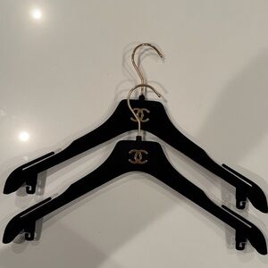 CHANEL Black Hangers with Gold Accents